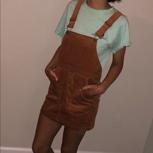 Brown overall dress